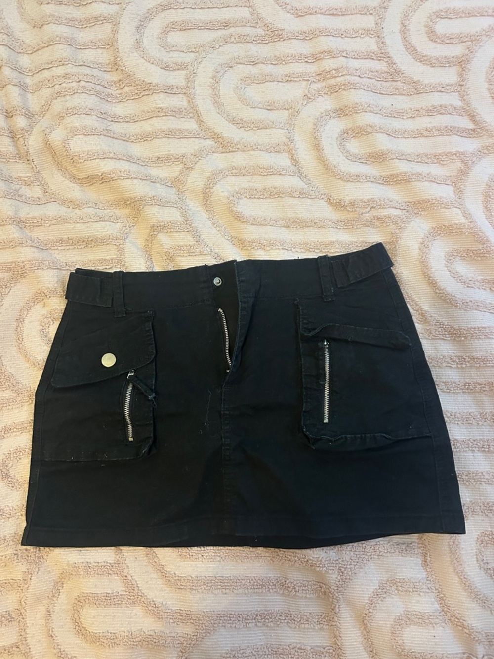 Forever 21 Black Mini Skirt with Front Zipper